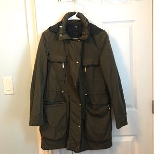 Zara Hooded Army Green Jacket